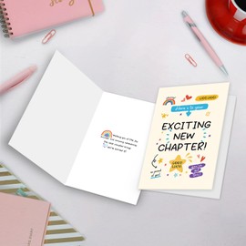 SuperShunhu New Chapter Greeting Card, Inspirational Congratulations Card for Graduation, Promotion, Retirement & New Beginnings, Good Luck Card