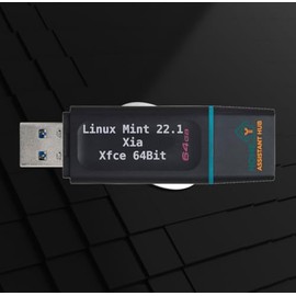 Linux Mint 22.1 "Xia" - Bootable 64GB USB 3.2 Stick (USB-A) - Live System & Installation Media - Approx. 50GB Free for Your Data (Xfce)