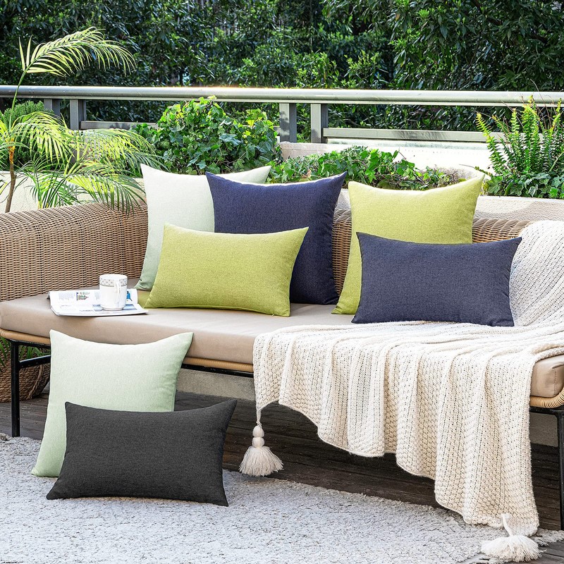 MIULEE Set of 2 Waterproof Cushion Covers, Outdoor Sofa Cushion