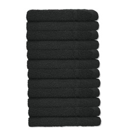 A & B TRADERS Washcloths 100% Prime Egyptian Cotton Pack of 12 Facecloths Flannels Super Soft Quick Dry 30 x 30cm (Black)