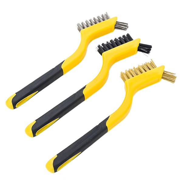 Mini Wire Brush Scrapers (Brass, Stainless Steel & Nylon Bristles)