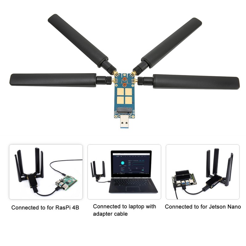 5G DONGLE Expansion Board 4 Antennas Aluminum Alloy ABS USB3.1