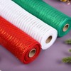 Euvoym 3 Rolls Christmas Poly Mesh Ribbon Green Red White