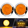 Partsam 2Pcs 4 Inch Round LED Trailer Lights Yellow/Amber Lotus