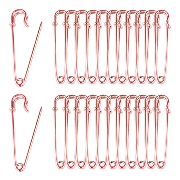 24PCS 70mm Rose Gold Safety Pin - Brooch Bulk Heavry
