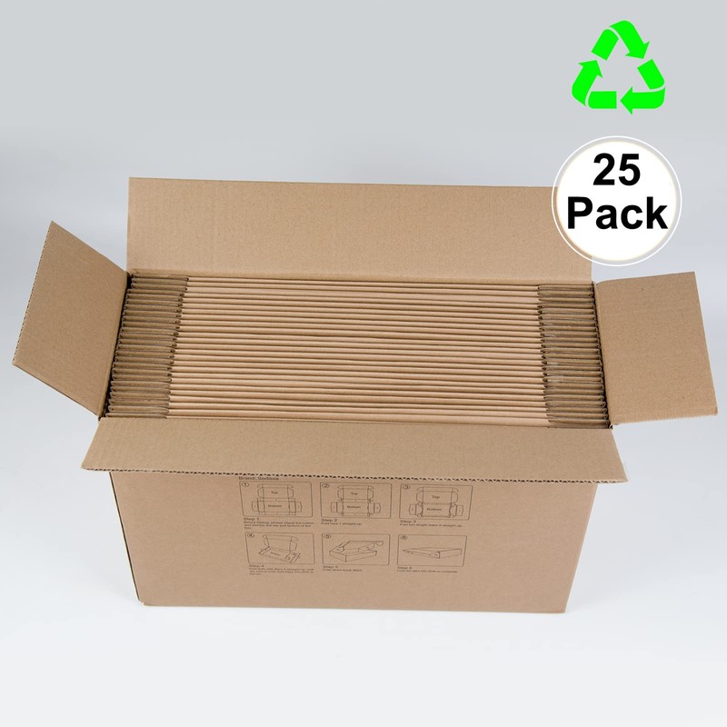 Sodissa 13x10x2 Inches Shipping Boxes Pack of 25, Brown Corrugated
