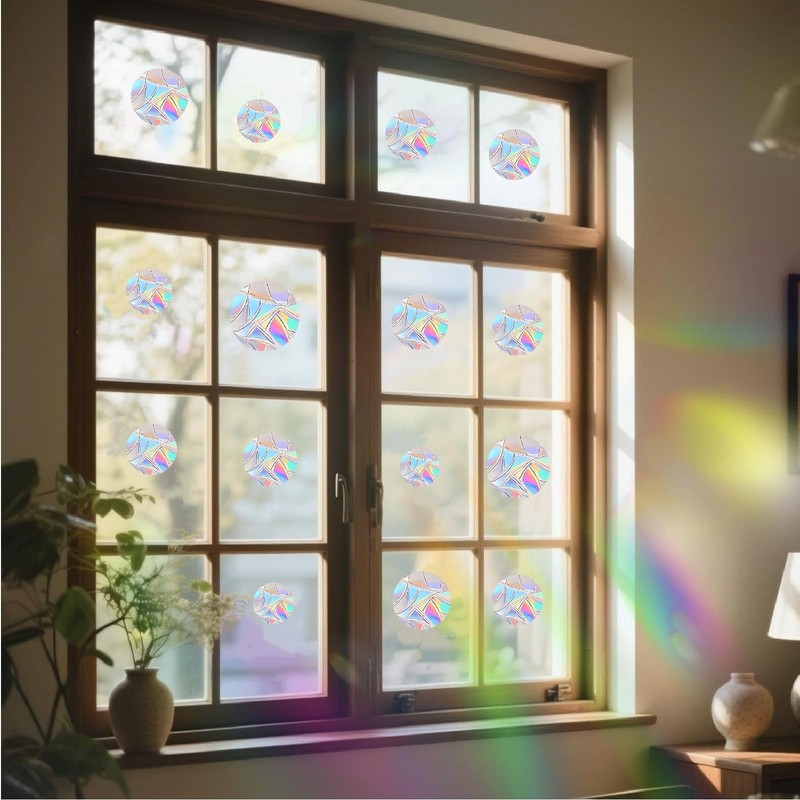 48PCS Round Window Stickers Prevent Birds from Hitting Windows, Bird