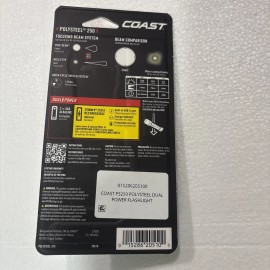 Coast LED Polysteel 250 Flashlight. 435 Lumens,Focusing Beam Quick Cycle Switch