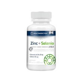 HEALTHADDICTION - Zinc + Selenio MAX - Suplemento Alimenticio con Minerales Esenciales - Apoyo Nutricional Diario - 60 Cápsulas de 400 mg - Libre de A