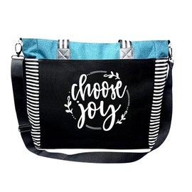 Brooke & Jess Designs Large Travel Laptop Bags for Women - Inspirational Gifts for Women - Christian Gift Idea for Female Friends Birthday, Easter, Mother's Day (Through Christ LouLou Teal)