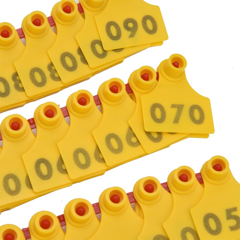 100Pcs TPU Pig Cow Ear Tag with Number 001‑100 Ear