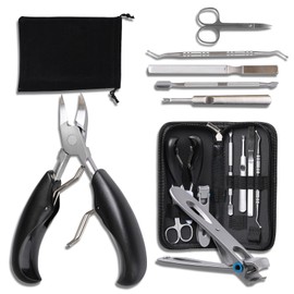 OWLMATE Nail Clippers Nail Scissors Toenails Manicure Set Nail Set Pedicure Set Nail Clippers Toenails Nail Set 7 Pieces Nail Case with Nail Clippers & Cuticle Scissors