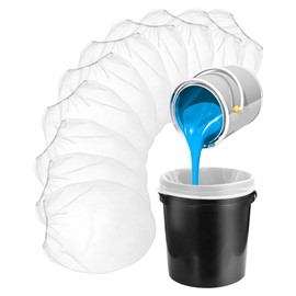 10 PCS Paint Strainer Bags, 5 Gallon White Fine Filter Bag, Disposable Paint Bucket Strainer with Elastic Top Opening, Nylon Mesh Filter for Hydroponics, Painting & Gardening