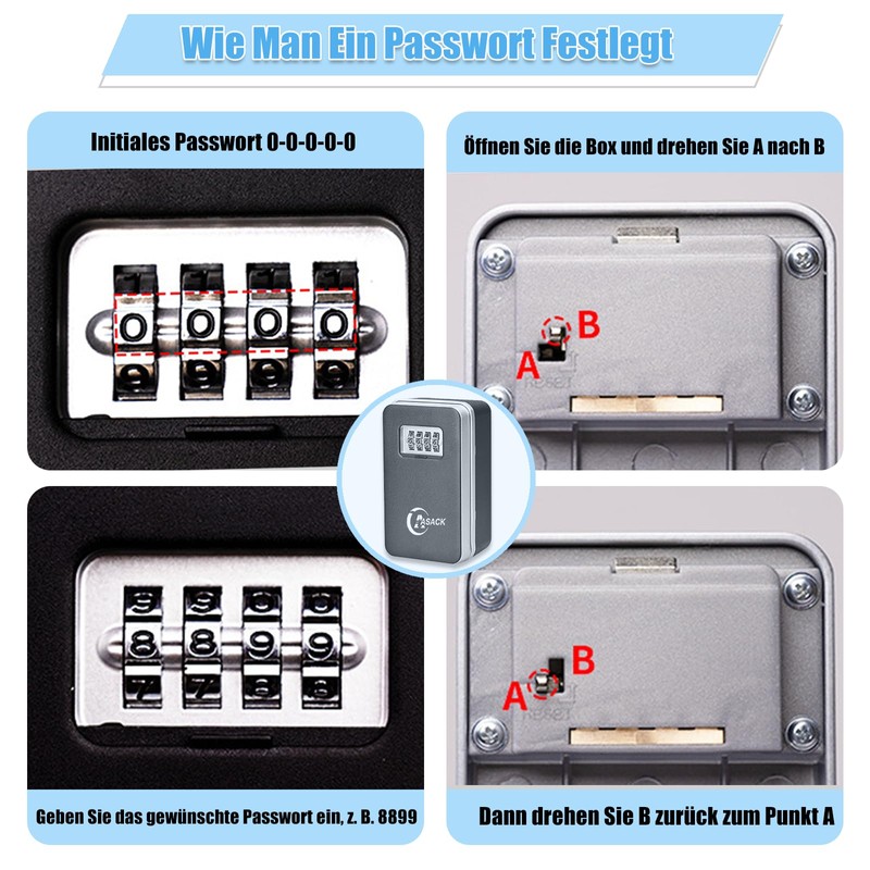 shuokang Outdoor Key Safe with Digital Combination (Weatherproof) Aluminium Alloy