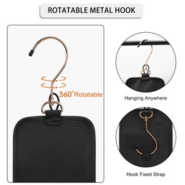 onemoky Travel Toiletry Bag, Hanging Clear Toiletry Bag for Women Men, Waterproof Travel Bag for Toiletries, Clear Makeup Bag Portable Shower Bag With Hanging Hook for Travel, Gym, Camping, Bathroom