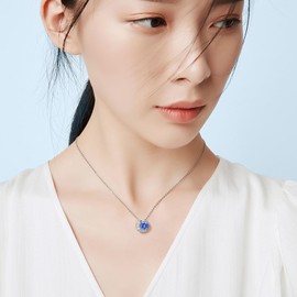 Free Bird Women's Necklace, Birthstone Pendant, 925 Silver, Crescent Moon, Accessory, Hypoallergenic, Popular Jewelry, Birthday, Gift, High School Student, Cheap Necklace, Sterling Silver