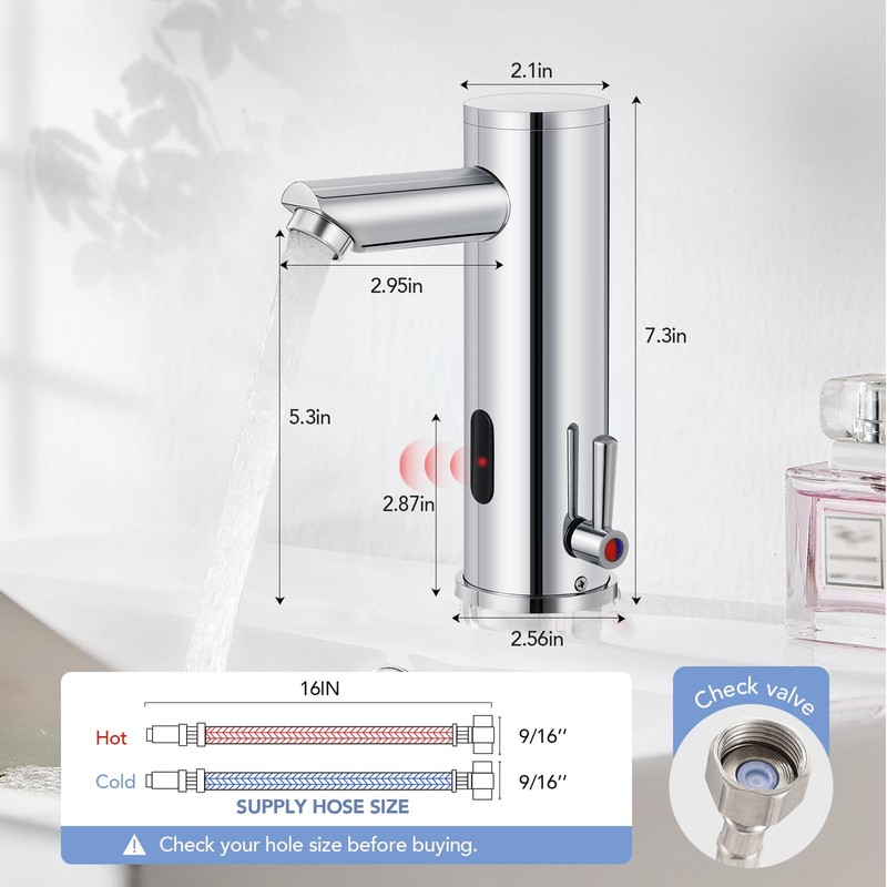 Automatic Touchless Bathroom Sink Faucet Sensor Motion Activated Commercial Hands