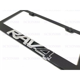 License Plate Frame 1pc 3D ForRAV4 Emblem Badge BLACK Stainless Metal License Plate Frame
