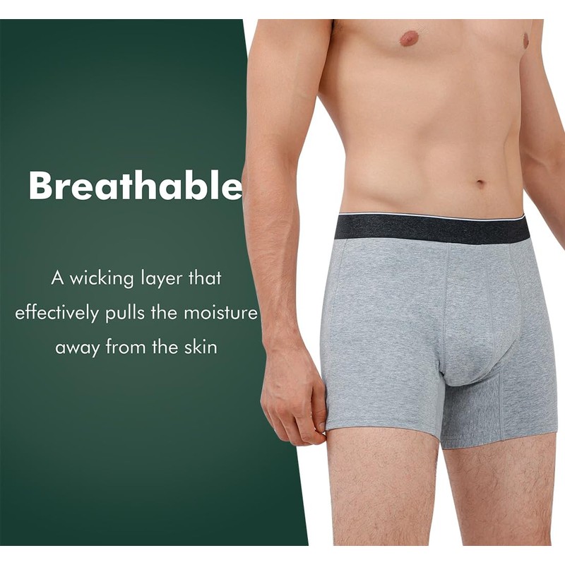 AIRCUTE Washable Absorbency Urinary Incontinence Underwear for Men Boxer Briefs