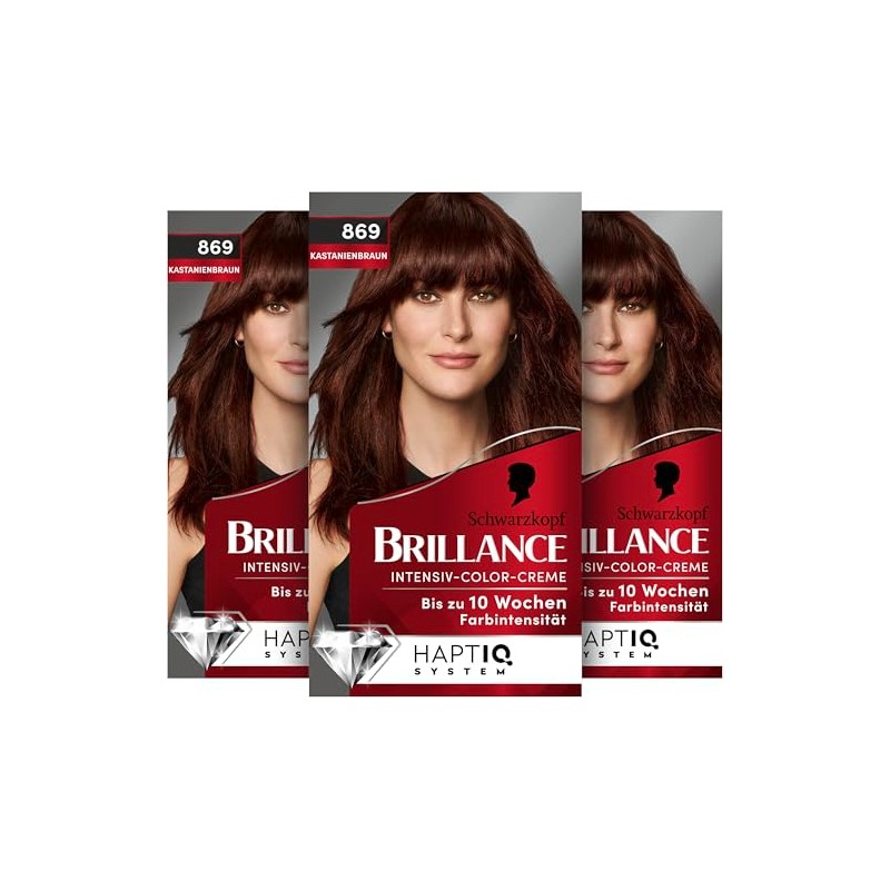 Brillance Intensive Colour Cream 869 Chestnut Brown (3 x 170