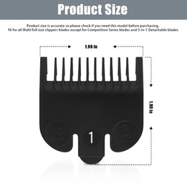 For Wahl #1 Guide Comb Attachment 1/8" (3.0 mm), Professional Clipper Guard Replacement for Wahl, Trimmer Guards set, Hair Cutting Guard Attachment 3114-001, Black (2 Pack)