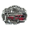 JEAN'S FRIEND Vintage Style Fire Truck FireFighter Enamel Belt Buckle