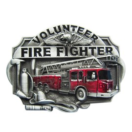 JEAN'S FRIEND Vintage Style Fire Truck FireFighter Enamel Belt Buckle also Stock in the US