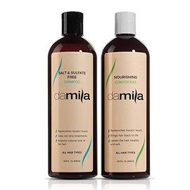 Champú y acondicionador nutritivo sin sal y sulfatos, complejo de queratina. Para uso diario, juego combinado. Extiende la vida del tratamiento de que