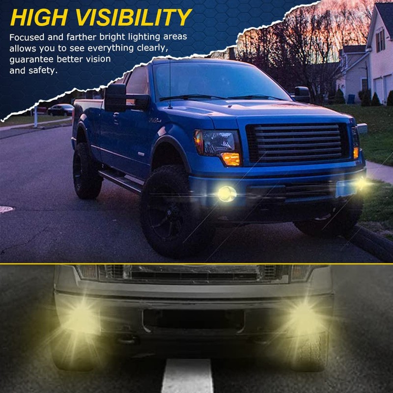 PIT66 Front Bumper Fog Light, Compatible with 2011-2014 Ford F150