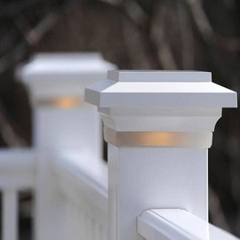 TimberTech 5 in. x 5 in. LED Post Cap Light, Frosted White