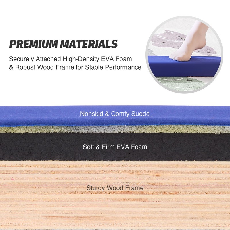 ZELUS 8ft. Folding Gymnastics Balance Beam, Floor Balance Beam w/Carry