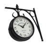 Wrought Iron Antique-Look Brown Round Double Sided Two Faces Retro