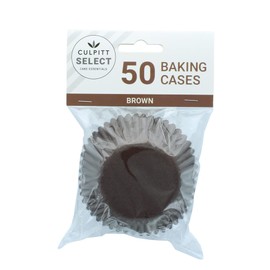 Culpitt Select Brown Baking Cases, Greaseproof Paper Baking Cups, 50mm Cupcake Cases - Pack of 50