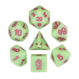Frosted Green Dice Set,DND Polyhedral Dice Full Set 7 Piece Handmade Matte D and D Dice for RPG,MTG,Dungeons and Dragon D&D Tabletop Game (Frosted Green)