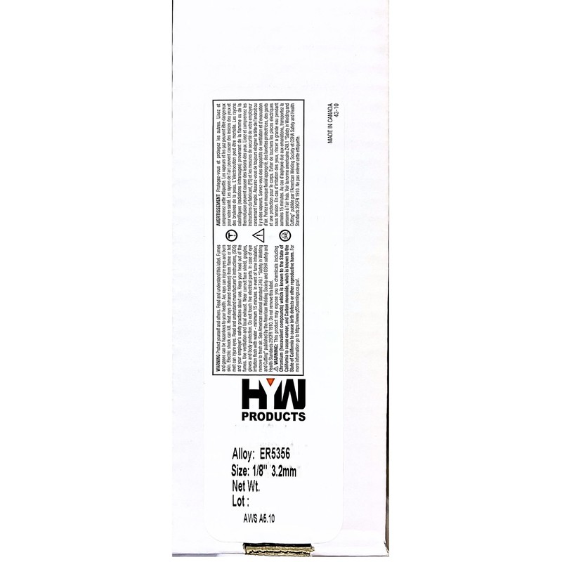 ER5356 Tig 1/8" Aluminum 36" Welding Rod (Made in North