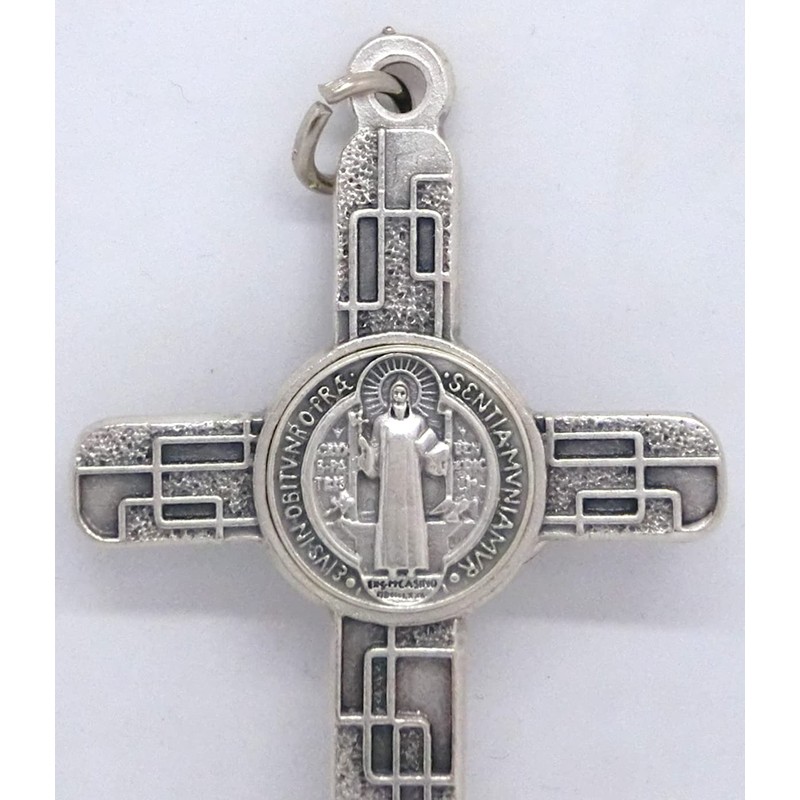 GTBITALY 10.674.31 ms Cross of Saint Benedict Silver with Mosaic