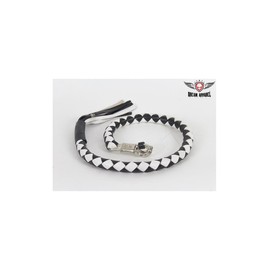3" Fat Black & White Get Back Whip for Motorcycles
