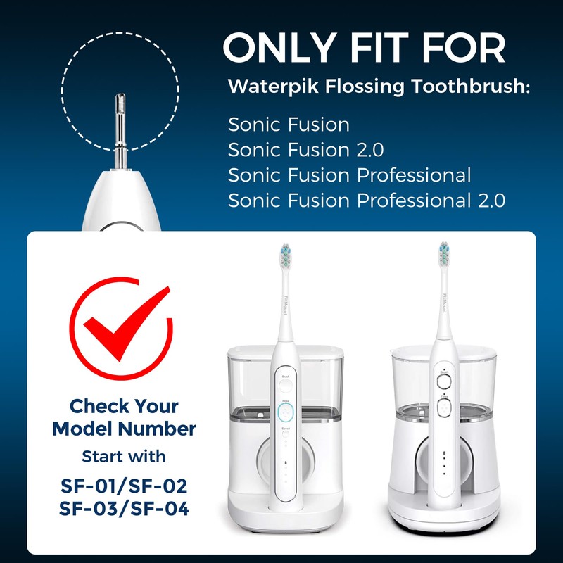 FitMount 6 Pack Toothbrush Replacement Heads Compatible with WaterPik Sonic