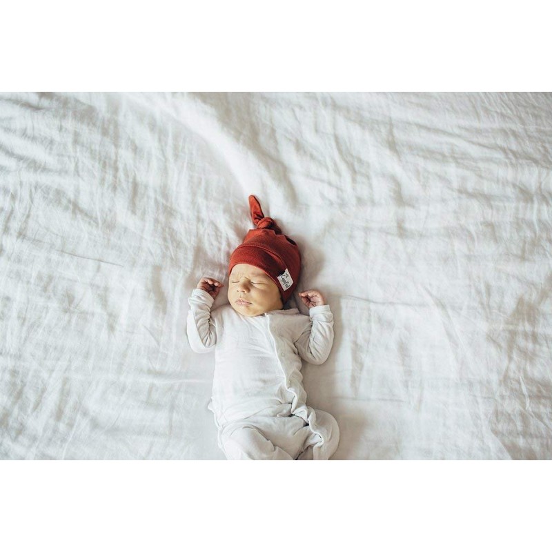 Perla de cobre, gorro de bebé con nudo elástico suave,