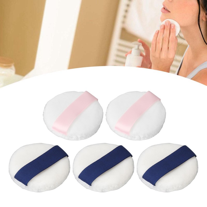 5pcs Face Powder Puff Double Sided Raised Pile Soft Skin