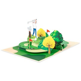 IUSOT 3D Pop-Up Birthday Card for Golf Enthusiasts, Golf Greeting Card, Perfect for Father's Day Cards, Anniversary Cards or as a Voucher for Golf Players