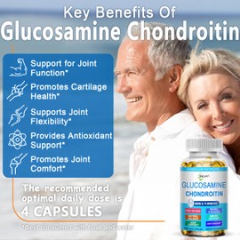 Glucosamine Chondroitin Softgels,High Absorption Joint Support Supplement for Women & Men with Glucosamine Chondroitin MSM and Turmeric,Supports Healthy Joint Structure,Function&Comfort, 120 Capsules