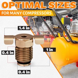 Reluen 1/4" Air Compressor Drain Valve – High Flow Fittings for Portable Tank, Water...