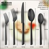 Potter Black 40-Piece Forged Silverware Set, Service for 8, Stainless