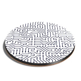 1 x Round Coaster - Motherboard Computer Gaming PC Cork Backed MDF Glossy Tea Coffee Accessory #21907