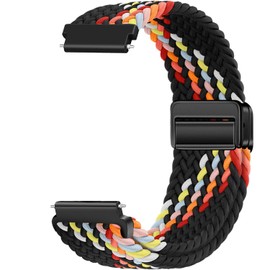 Issinlky 18 mm 20 mm 22 mm Nylon Braided Bracelet, Quick Release Elastic Bracelet for Women Men, 22 mm