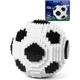 3D Soccer Ball Building Block Set 850Pcs Challenging STEM Ball Toys for Ages 14 and Above Adults Home Alone Birthday Gift