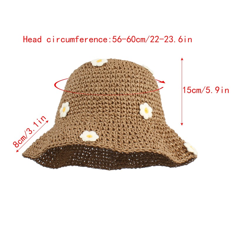 Meliyya Women's Straw Hat Foldable Adjustable Summer Straw Sun Hat