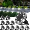 Peasur 12 Pack Solar Ground Lights Outdoor, 8 LED Flat