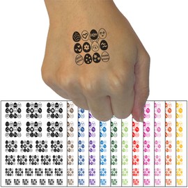 Decorated Easter Eggs Fun Temporary Tattoo Water Resistant Fake Body Art Set Collection - Red (One Sheet)